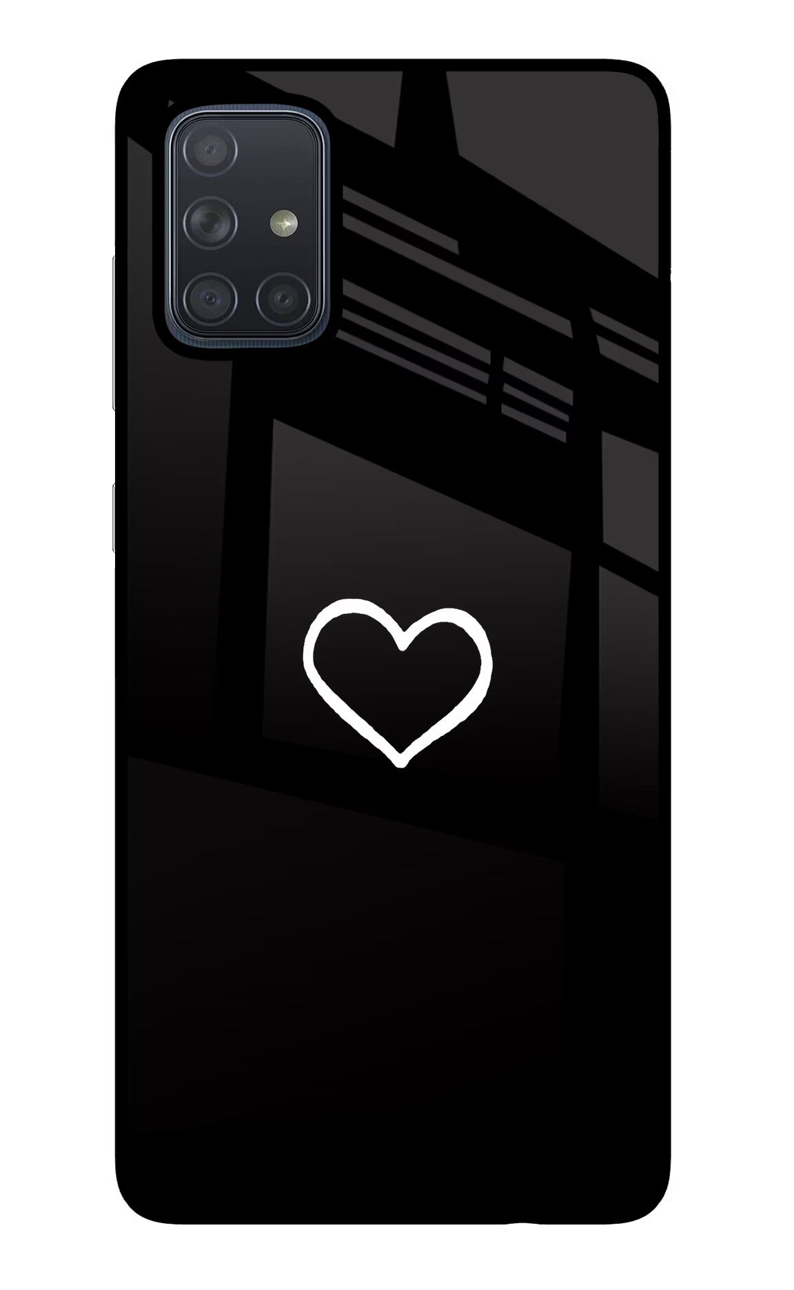 Heart Samsung A71 Glass Case Back Cover by Casekaro