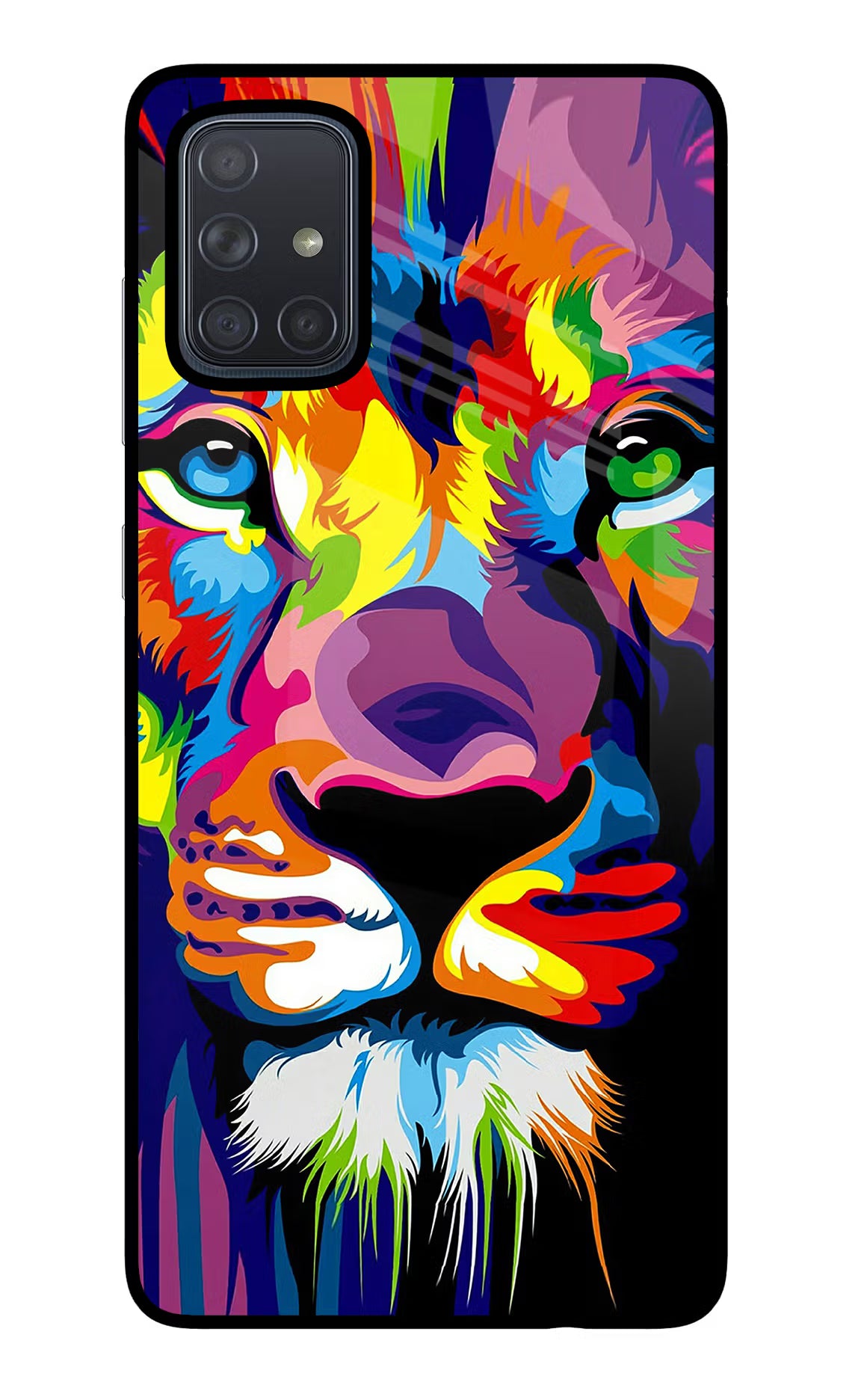 Lion Samsung A71 Glass Case Back Cover by Casekaro