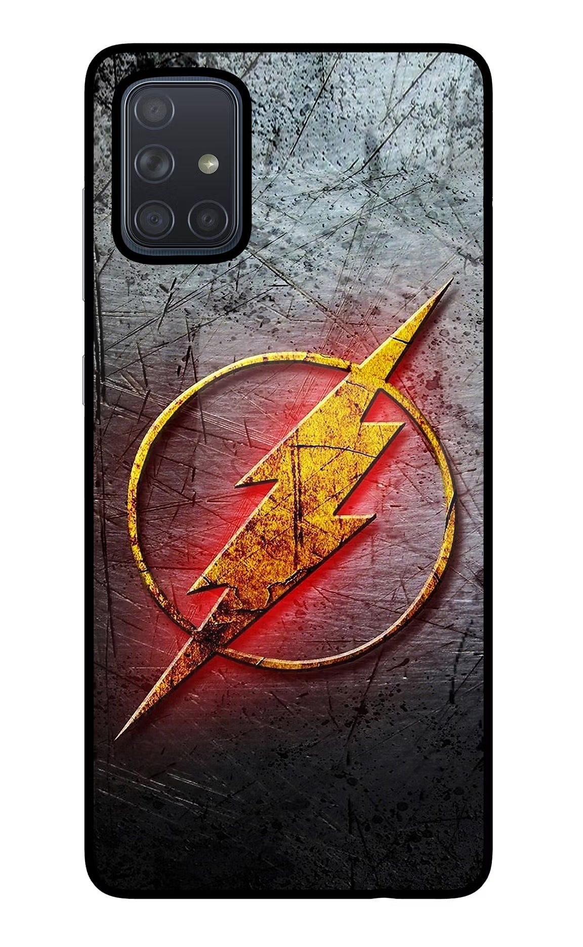 Flash Samsung A71 Glass Case Back Cover by Casekaro
