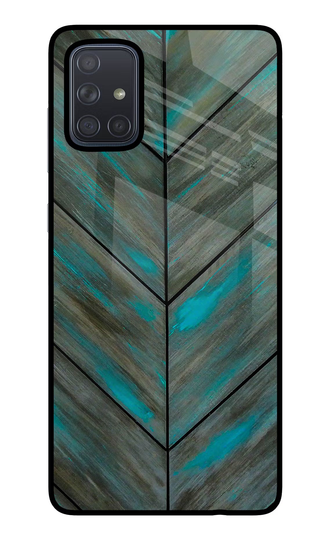 Pattern Samsung A71 Glass Case Back Cover by Casekaro