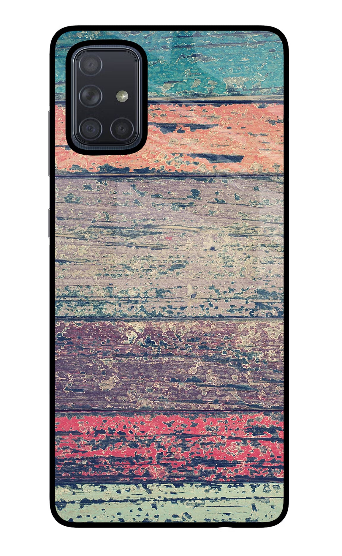 Colourful Wall Samsung A71 Glass Case Back Cover by Casekaro