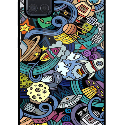 Space Abstract Samsung A71 Glass Case Back Cover by Casekaro