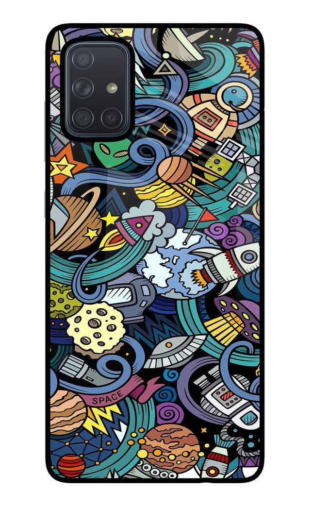 Space Abstract Samsung A71 Glass Case Back Cover by Casekaro