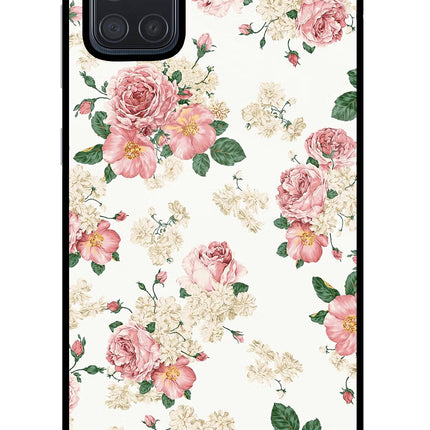Flowers Samsung A71 Glass Case Back Cover by Casekaro