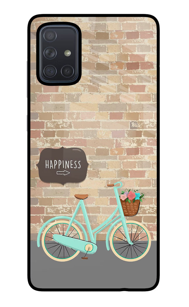 Happiness Artwork Samsung A71 Glass Case Back Cover by Casekaro