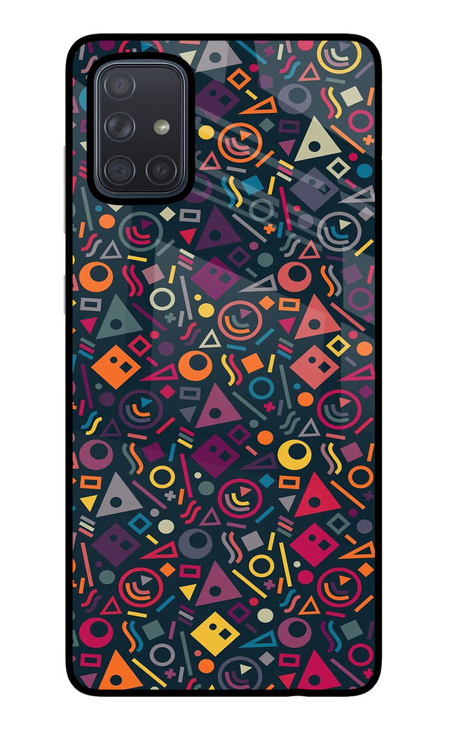 Geometric Abstract Samsung A71 Glass Case Back Cover by Casekaro