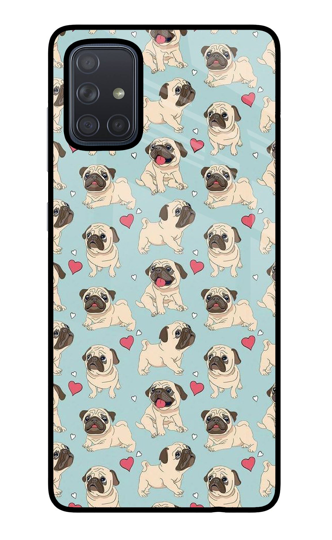 Pug Dog Samsung A71 Glass Case