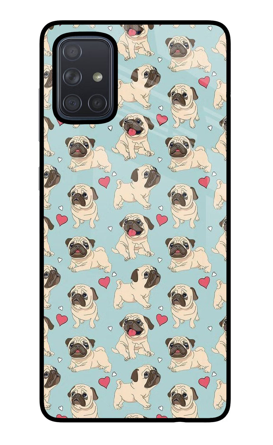 Pug Dog Samsung A71 Back Cover, Glass case