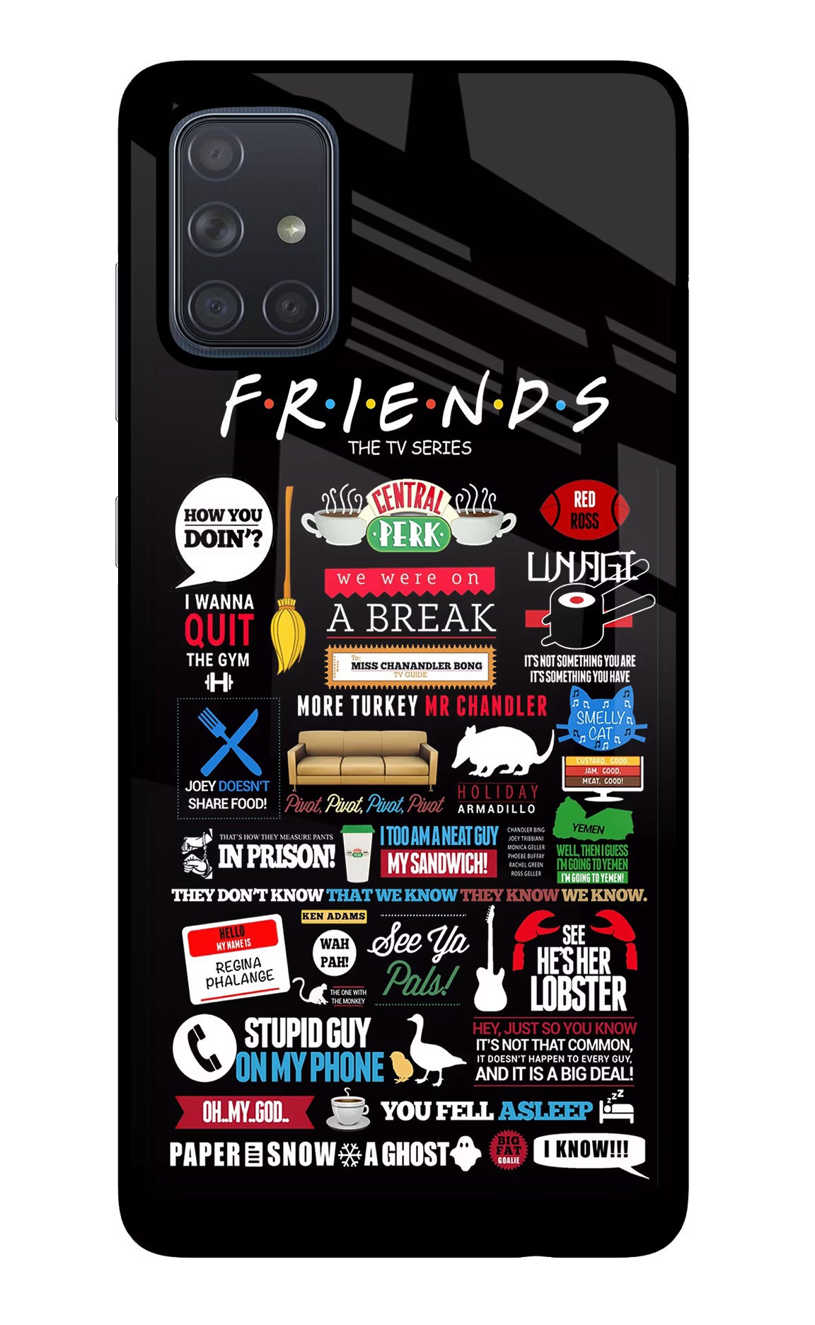 FRIENDS Samsung A71 Glass Case Back Cover by Casekaro