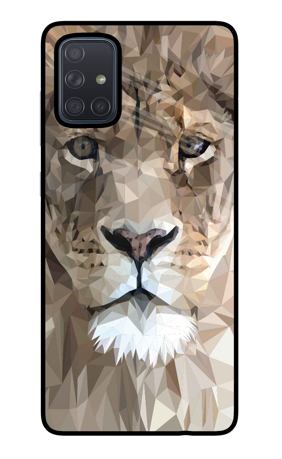 Lion Art Samsung A71 Glass Case