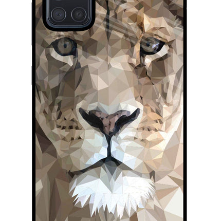 Lion Art Samsung A71 Glass Case Back Cover by Casekaro