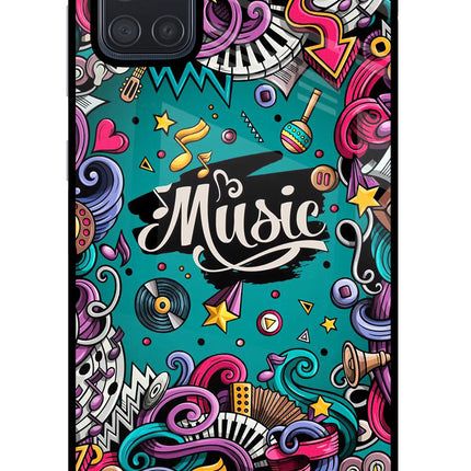Music Graffiti Samsung A71 Glass Case Back Cover by Casekaro