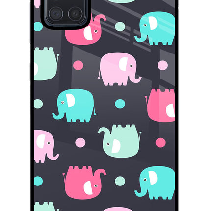 Elephants Samsung A71 Glass Case Back Cover by Casekaro