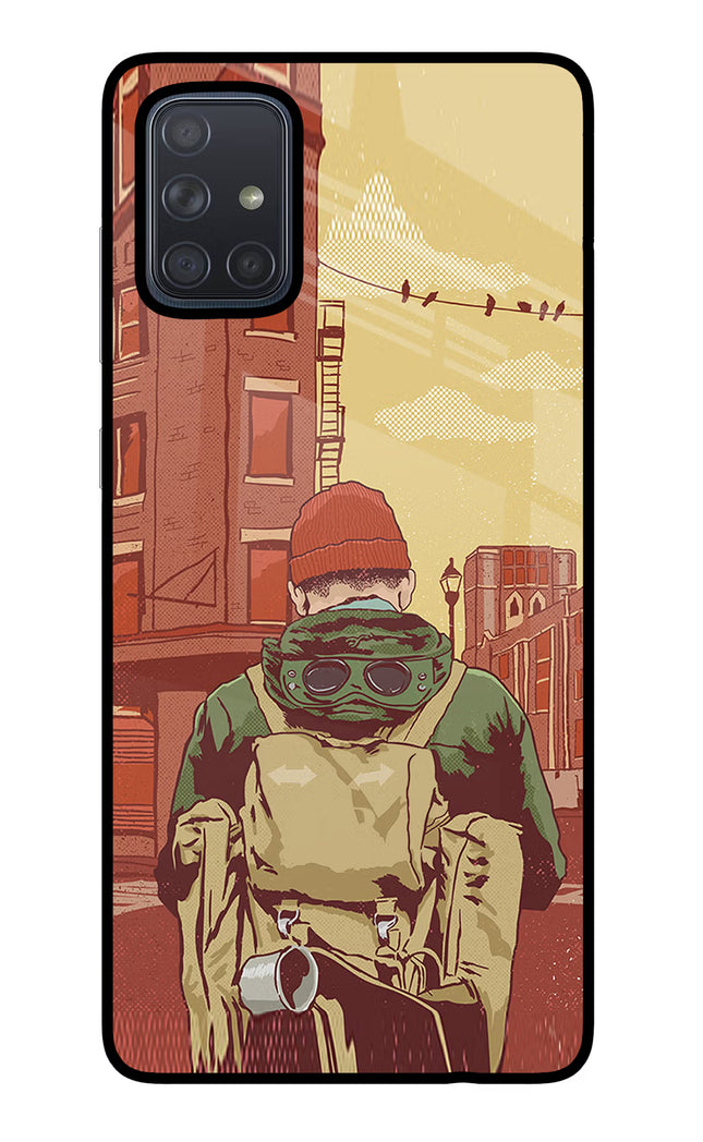 Adventurous Samsung A71 Glass Case Back Cover by Casekaro