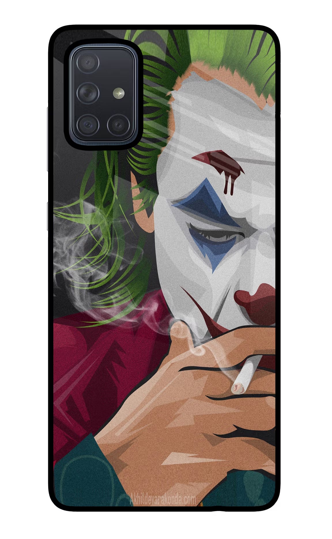 Joker Smoking Samsung A71 Glass Case Back Cover by Casekaro