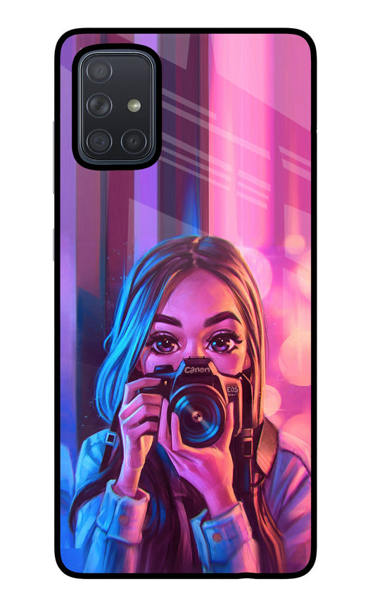 Girl Photographer Samsung A71 Glass Case