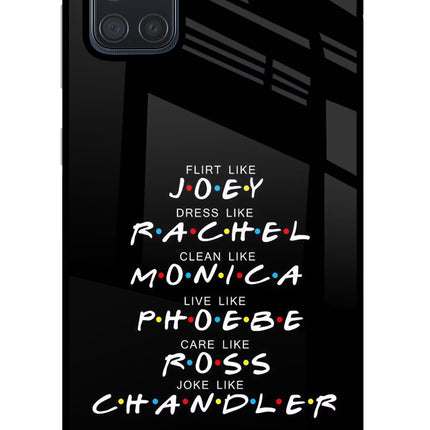 FRIENDS Character Samsung A71 Glass Case Back Cover by Casekaro