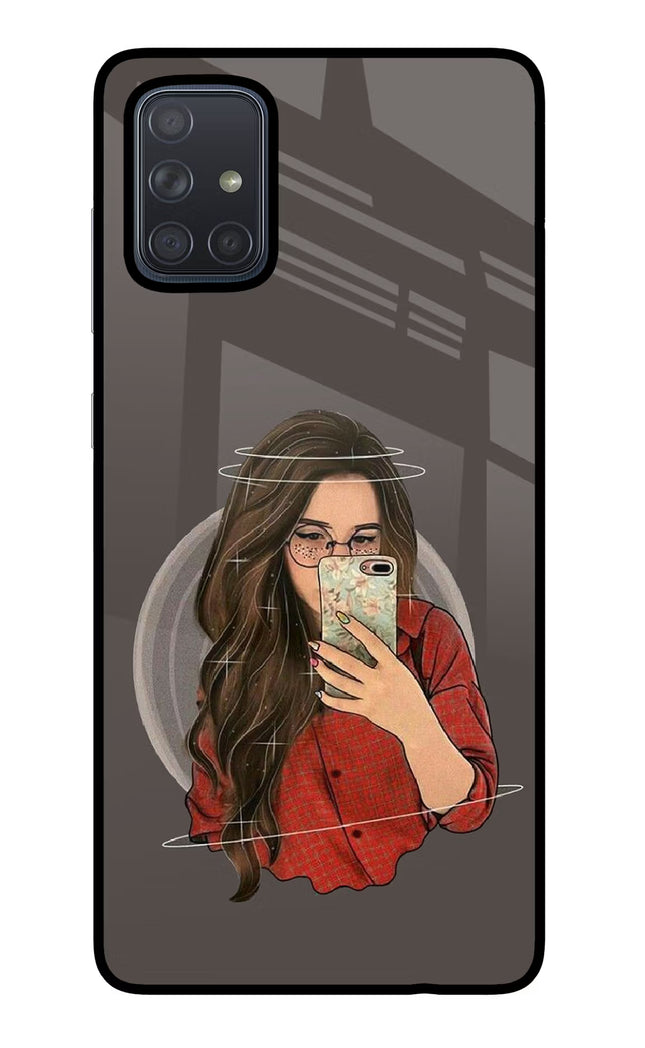 Selfie Queen Samsung A71 Glass Case Back Cover by Casekaro