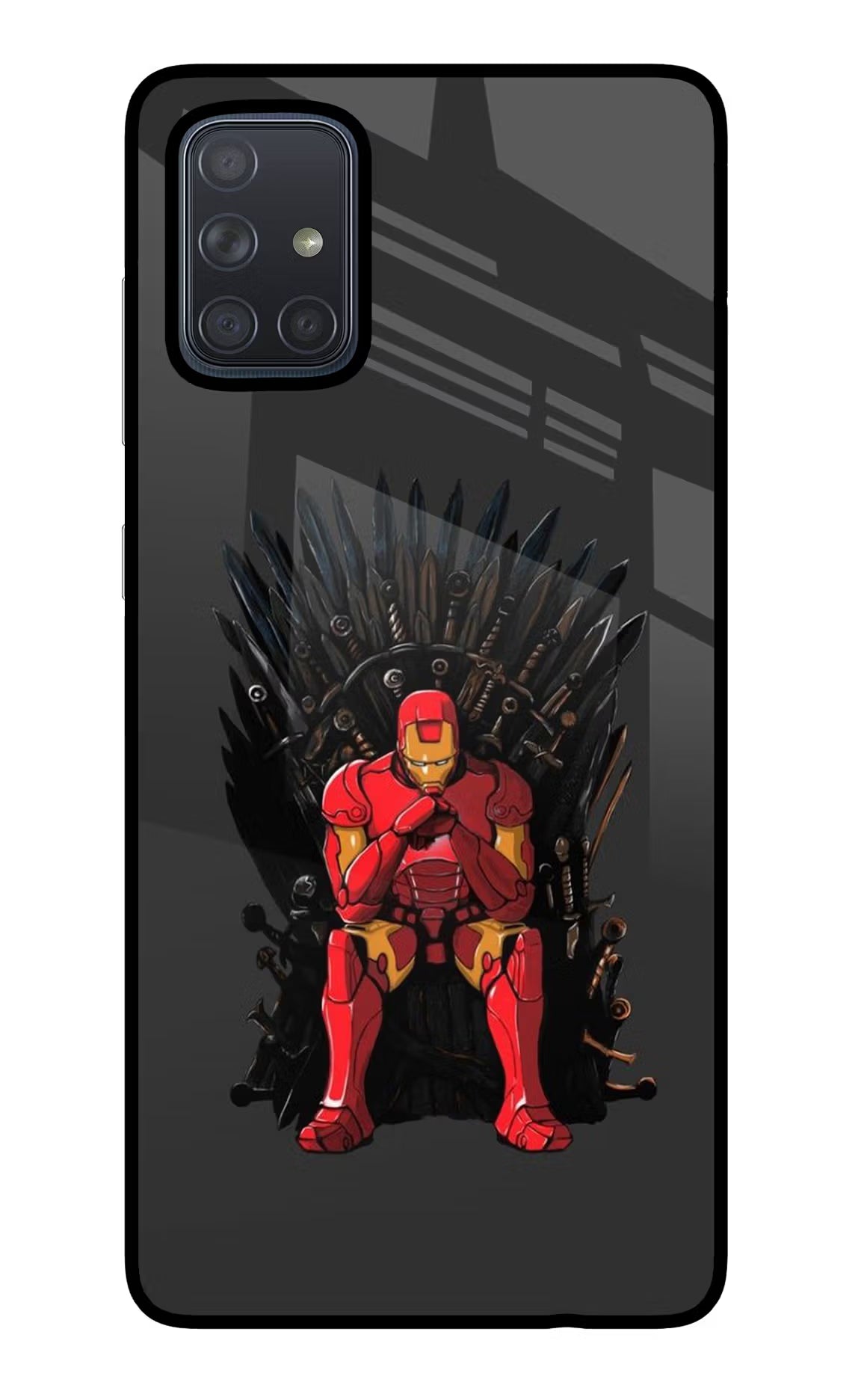 Ironman Throne Samsung A71 Glass Case Back Cover by Casekaro