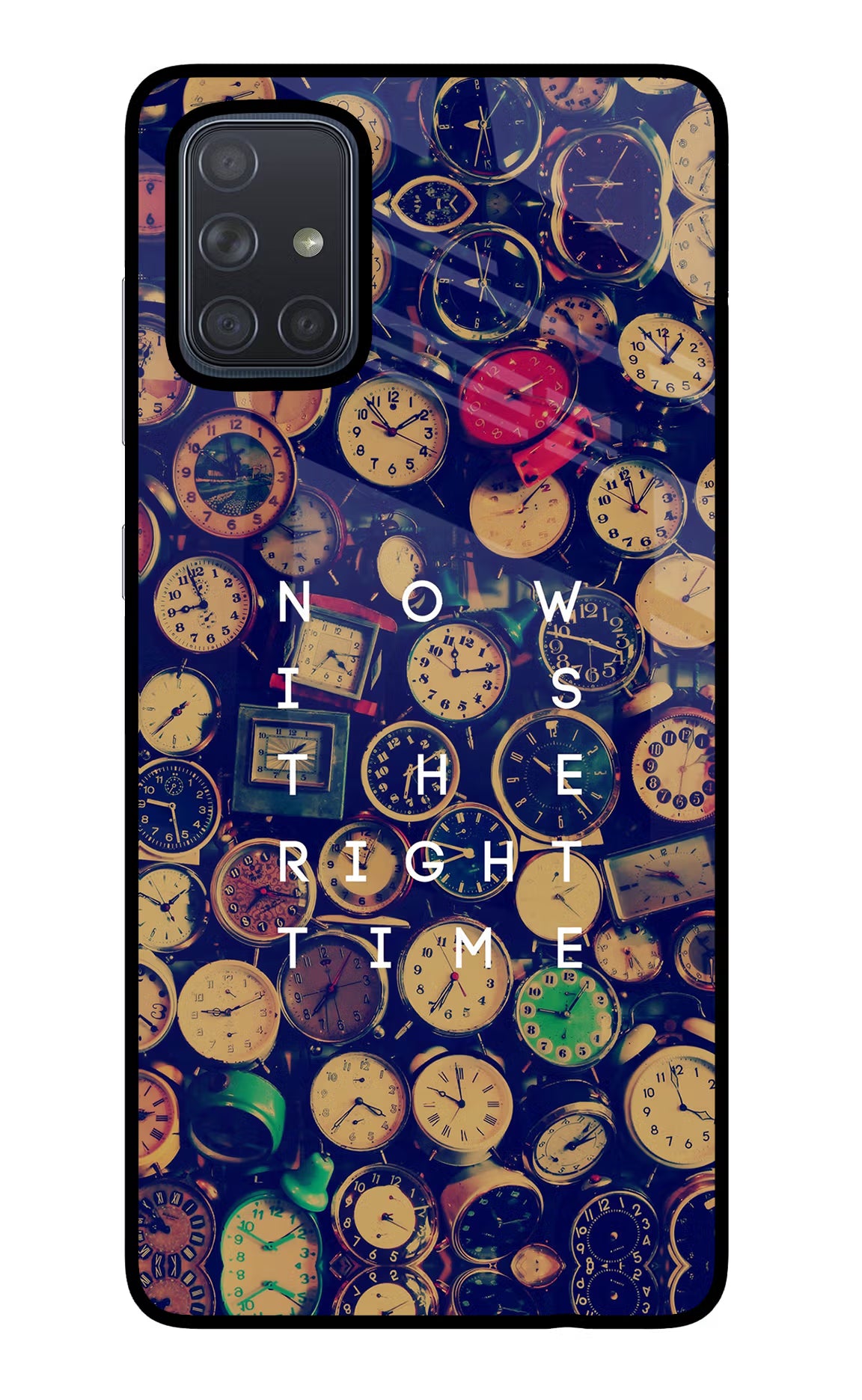 Now is the Right Time Quote Samsung A71 Glass Case Back Cover by Casekaro