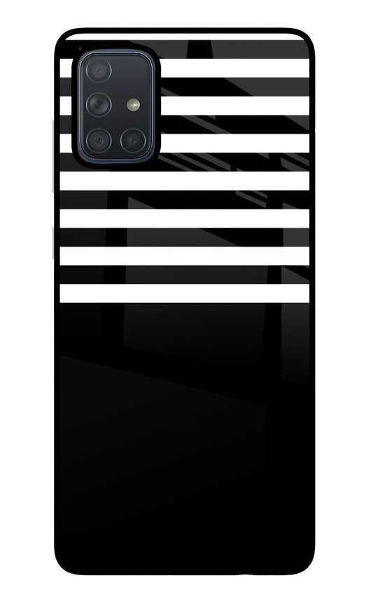 Black and White Print Samsung A71 Glass Case