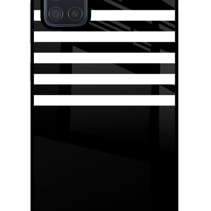 Black and White Print Samsung A71 Glass Case