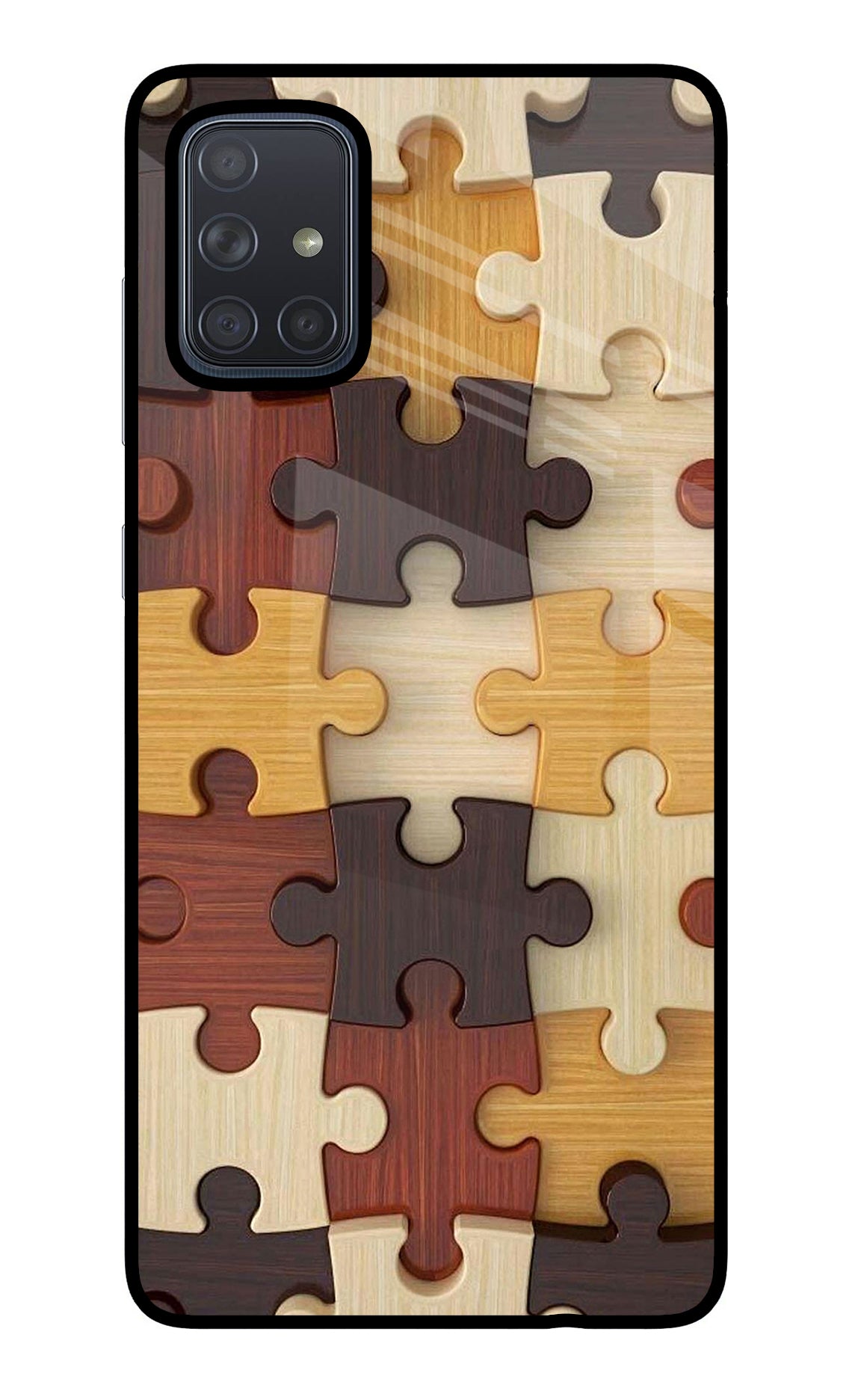 Wooden Puzzle Samsung A71 Glass Case