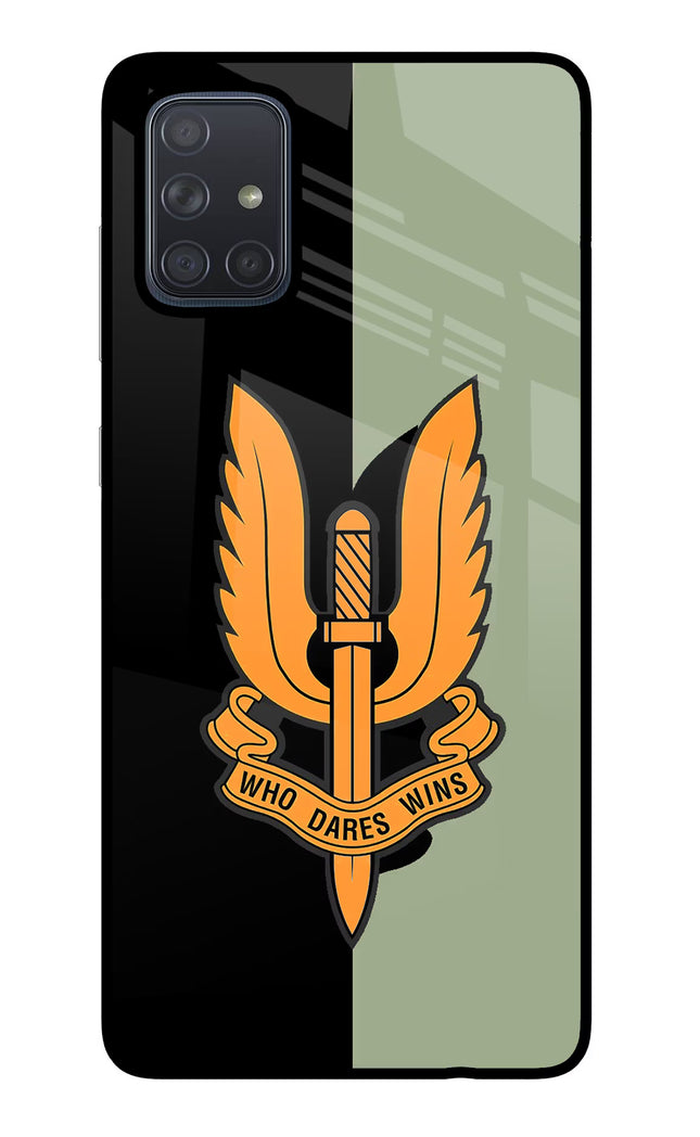 Balidan Logo Samsung A71 Glass Case Back Cover by Casekaro