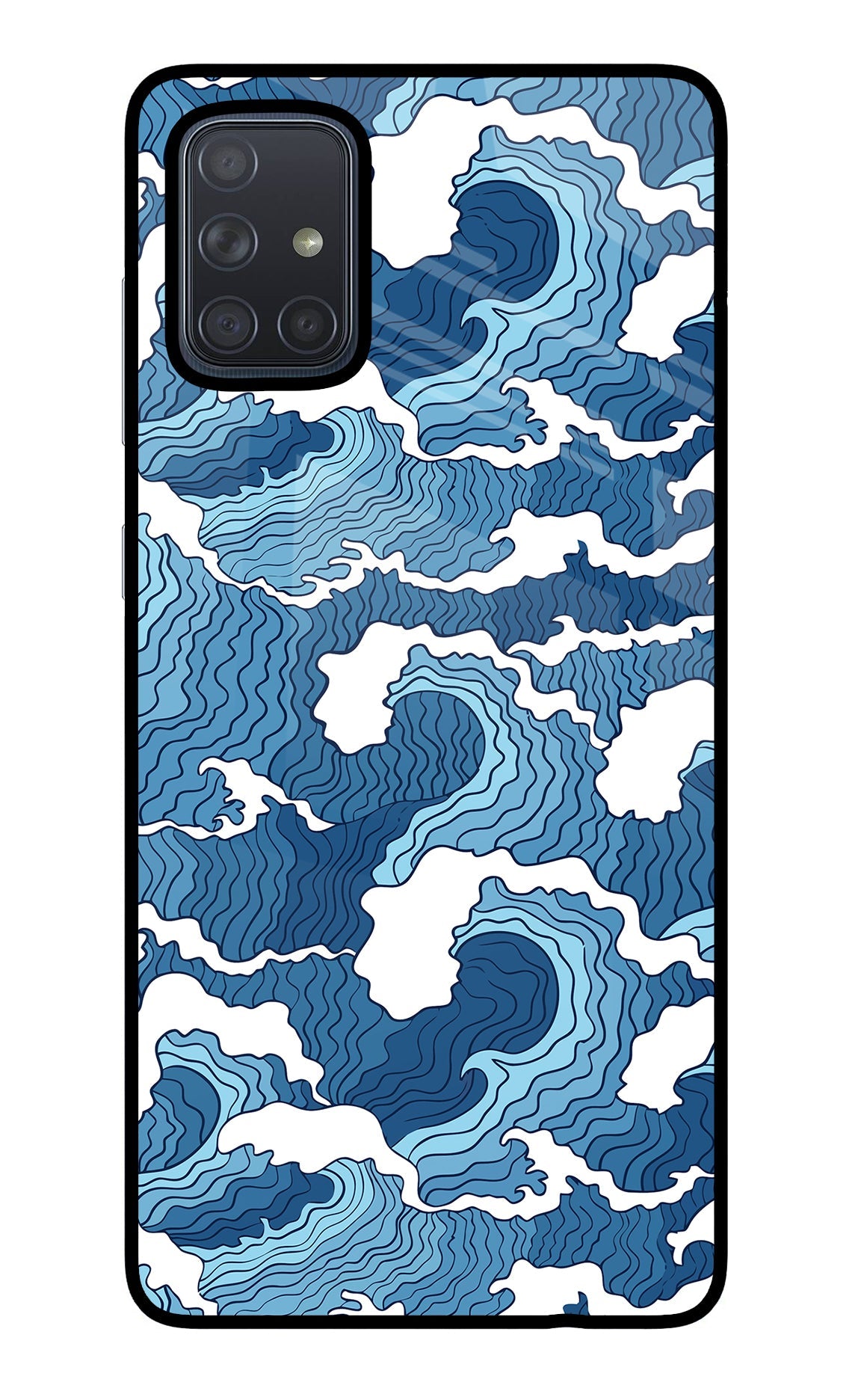 Blue Waves Samsung A71 Glass Case