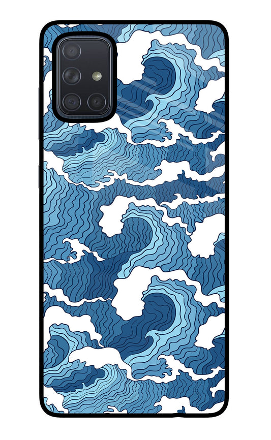 Blue Waves Samsung A71 Glass Case