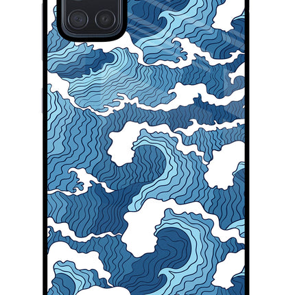 Blue Waves Samsung A71 Glass Case