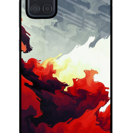 Fire Cloud Samsung A71 Glass Case