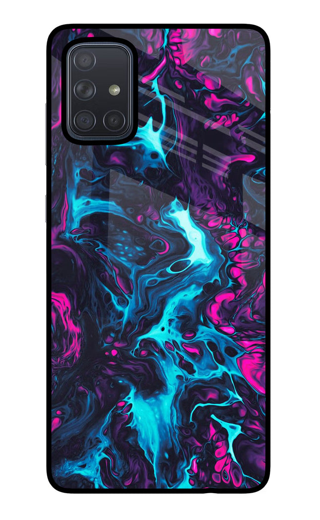 Abstract Samsung A71 Glass Case Back Cover by Casekaro