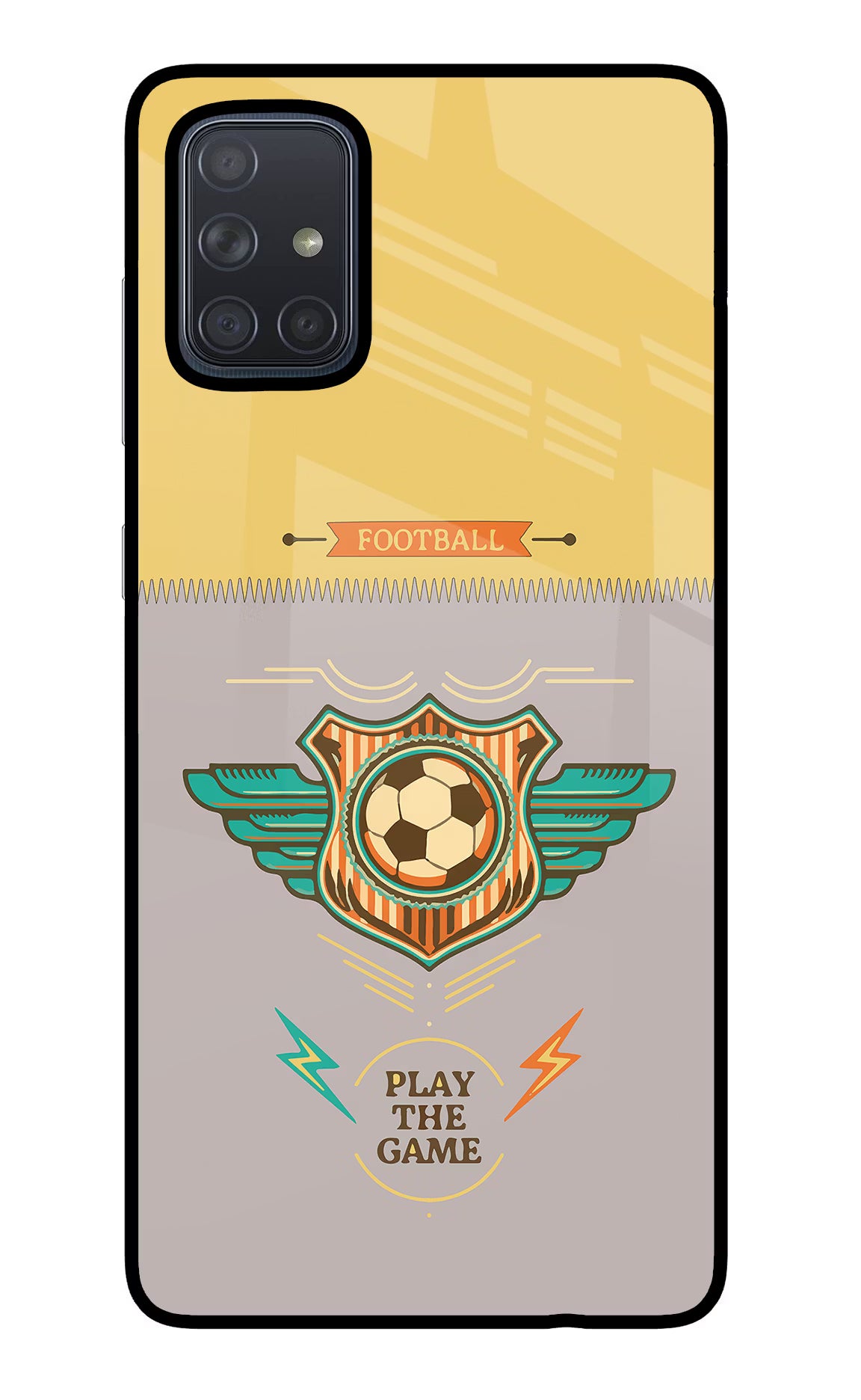 Football Samsung A71 Glass Case Back Cover by Casekaro