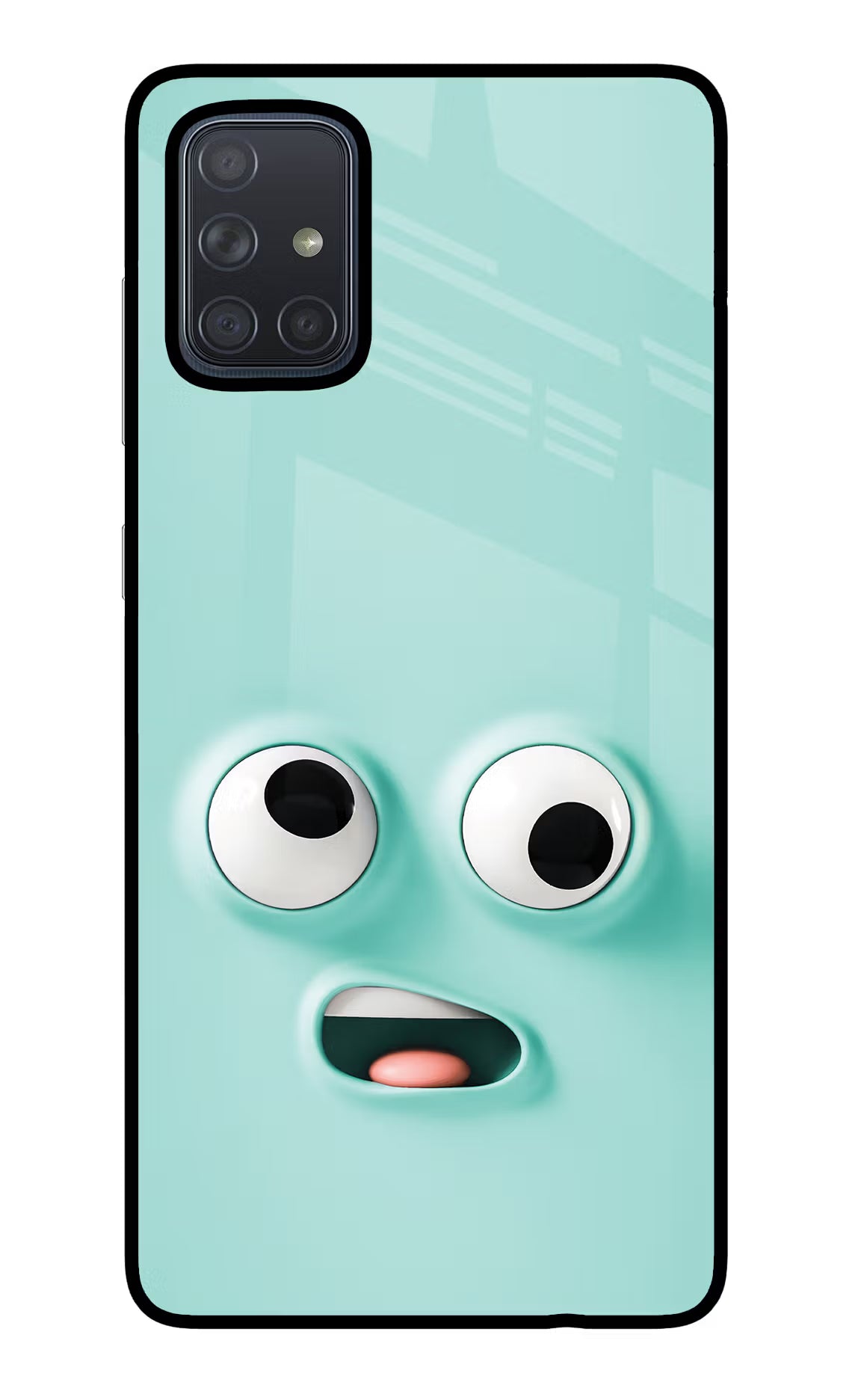 Funny Cartoon Samsung A71 Glass Case Back Cover by Casekaro