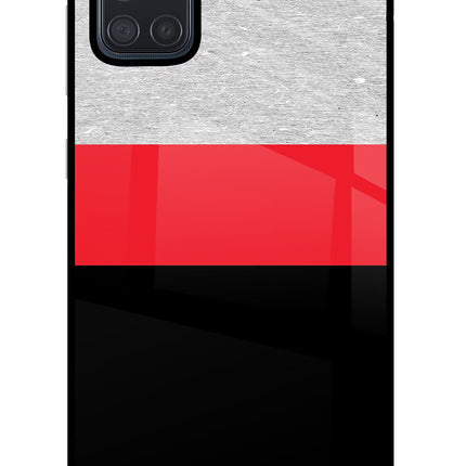 Tri Color Pattern Samsung A71 Glass Case