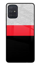 Tri Color Pattern Samsung A71 Glass Case