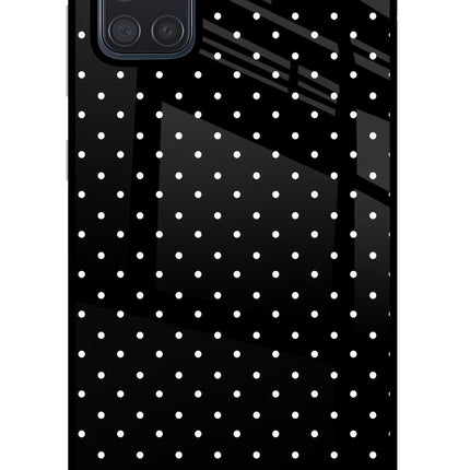 White Dots Samsung A71 Glass Case