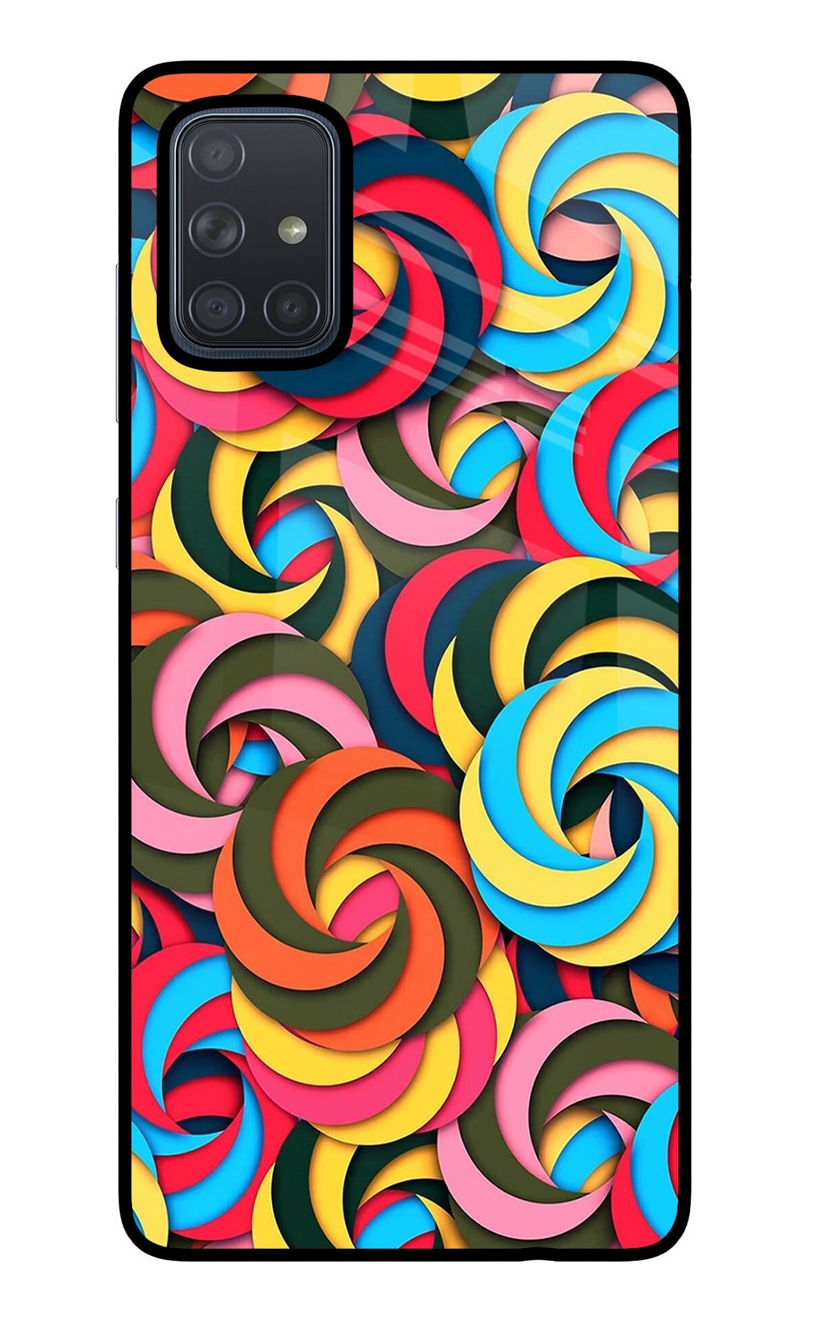 Spiral Pattern Samsung A71 Glass Case