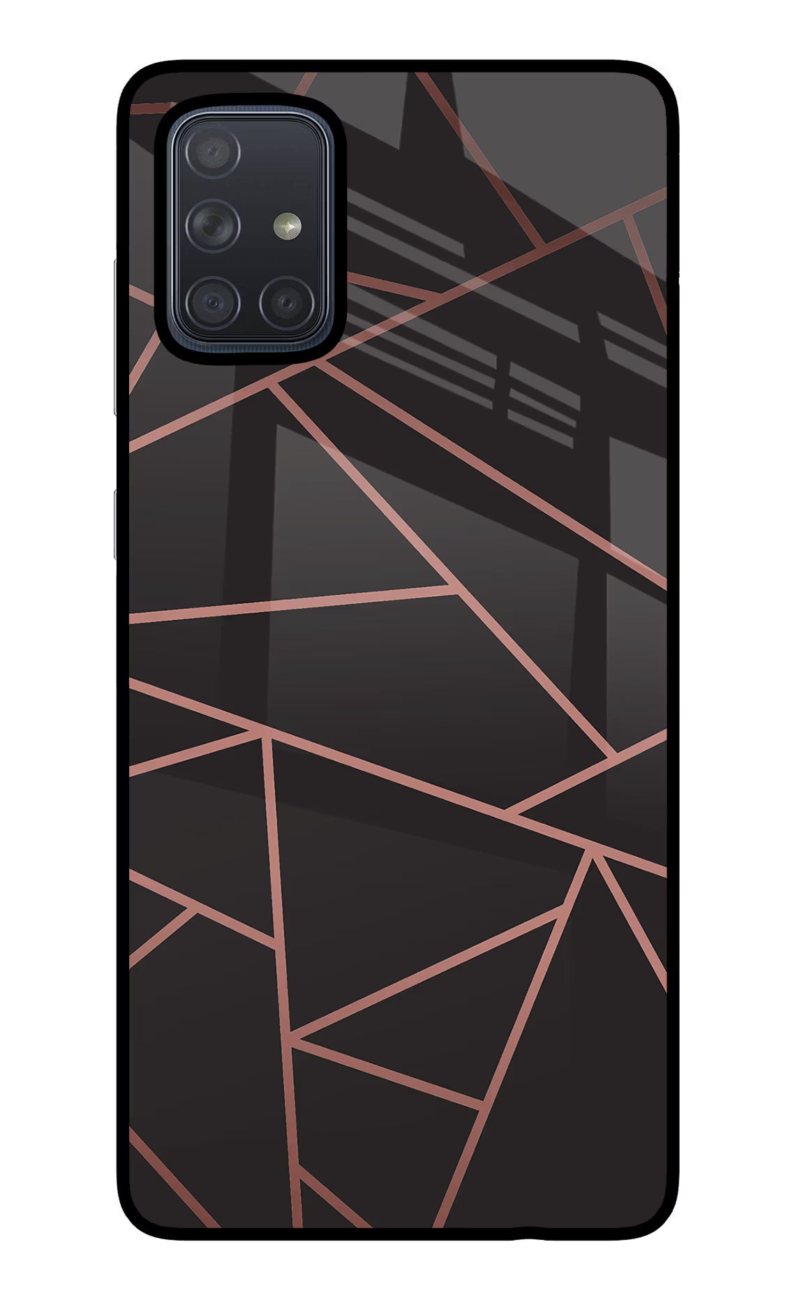 Geometric Pattern Samsung A71 Glass Case Back Cover by Casekaro