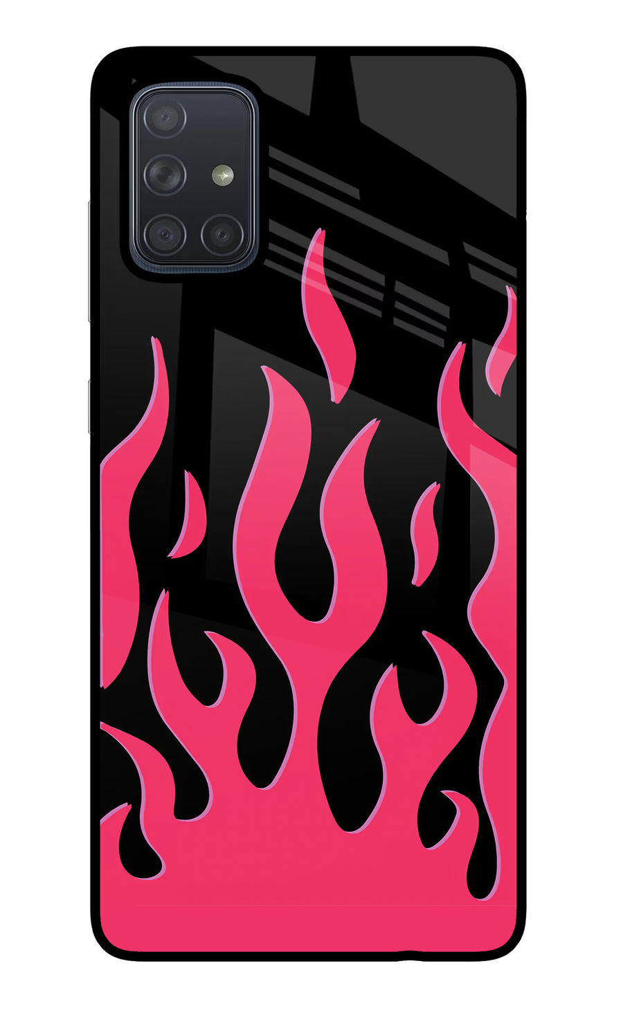 Fire Flames Samsung A71 Back Cover, Glass case