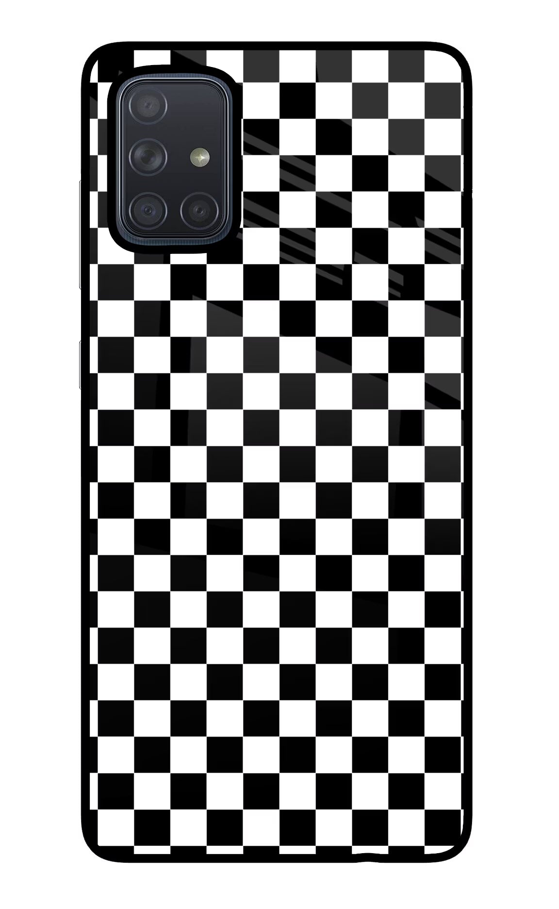 Chess Board Samsung A71 Glass Case Back Cover by Casekaro