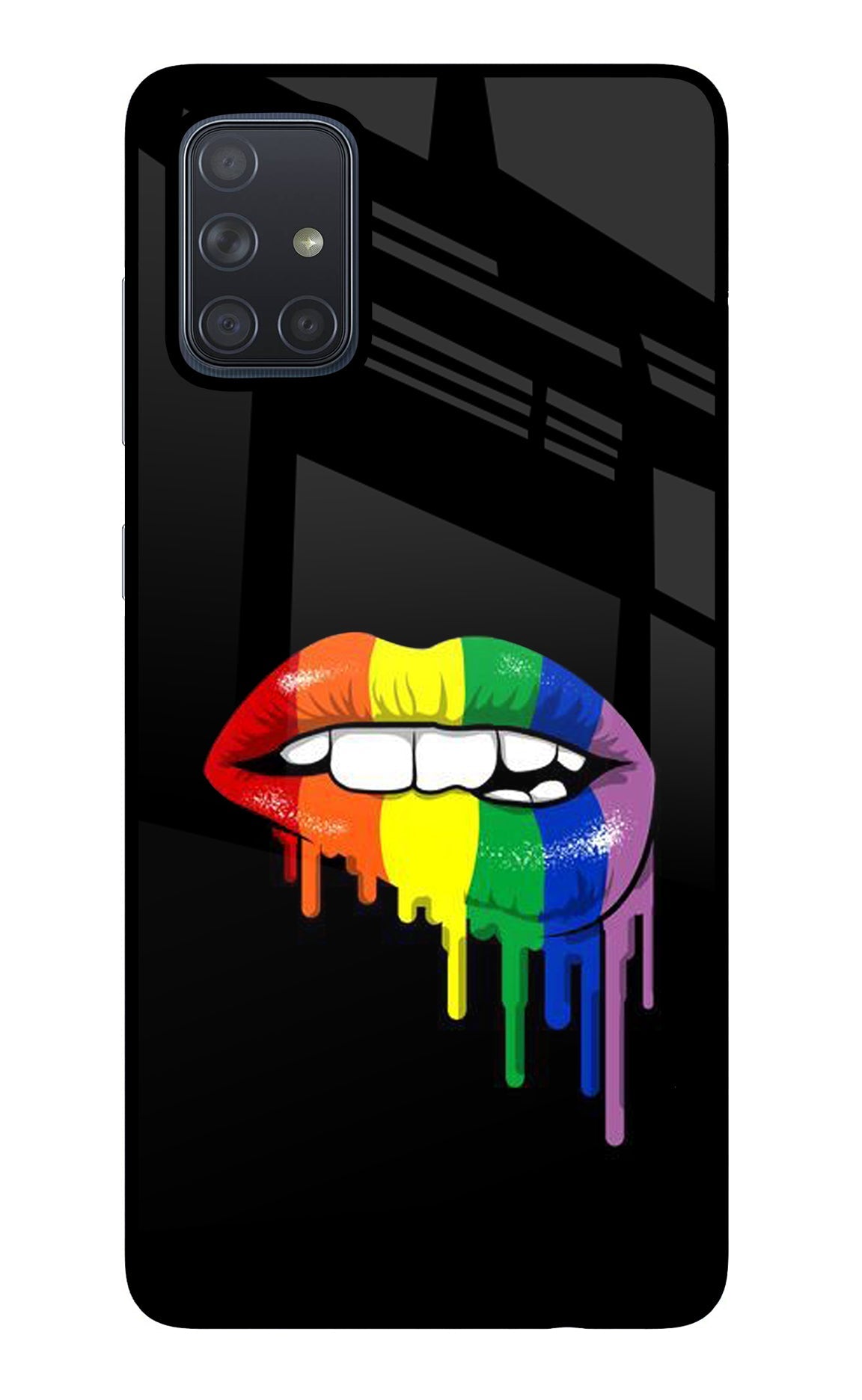 Lips Biting Samsung A71 Glass Case