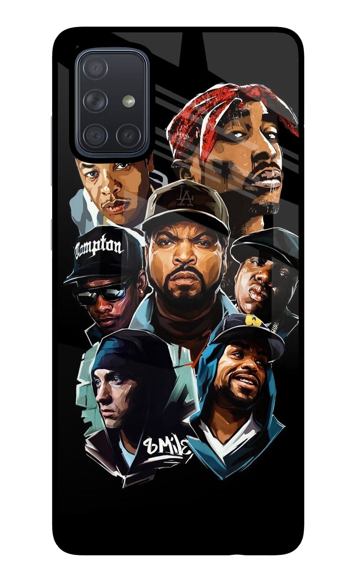 Rappers Samsung A71 Glass Case Back Cover by Casekaro