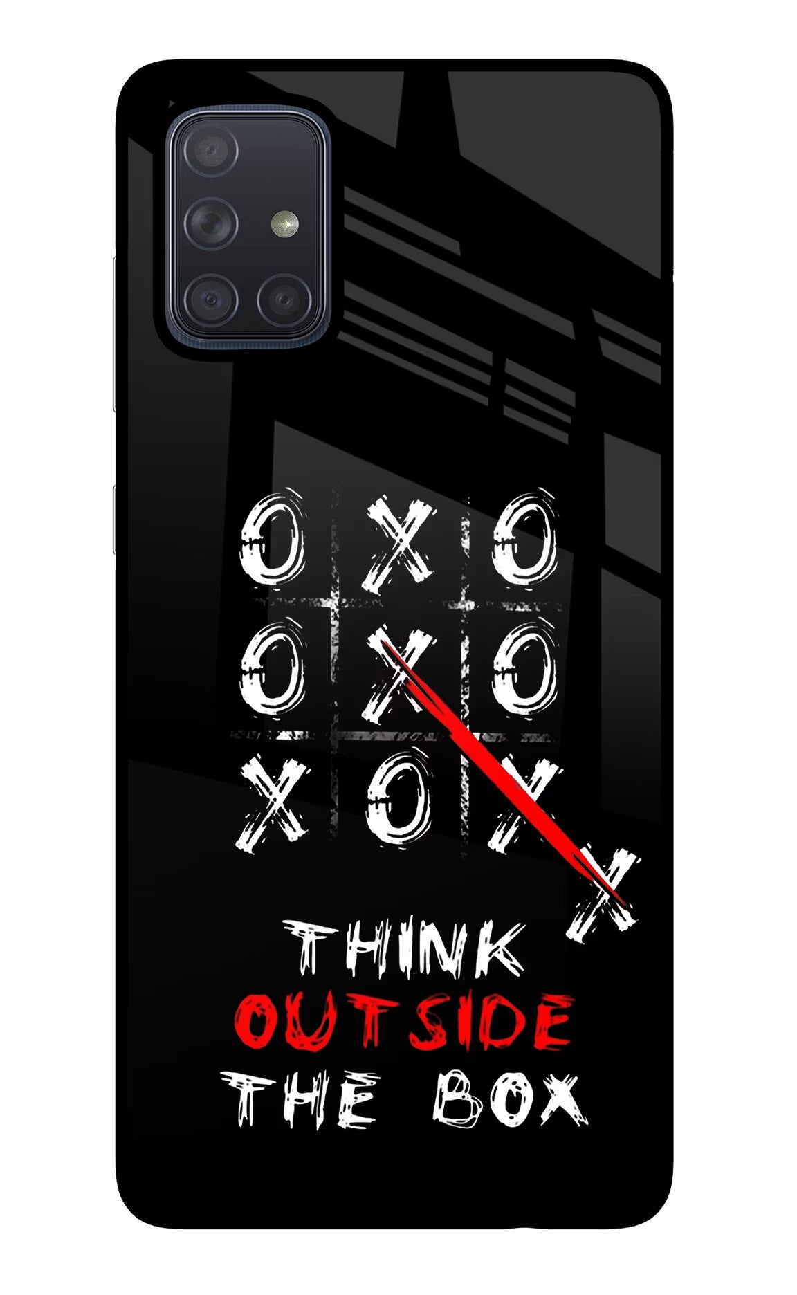Think out of the BOX Samsung A71 Glass Case Back Cover by Casekaro