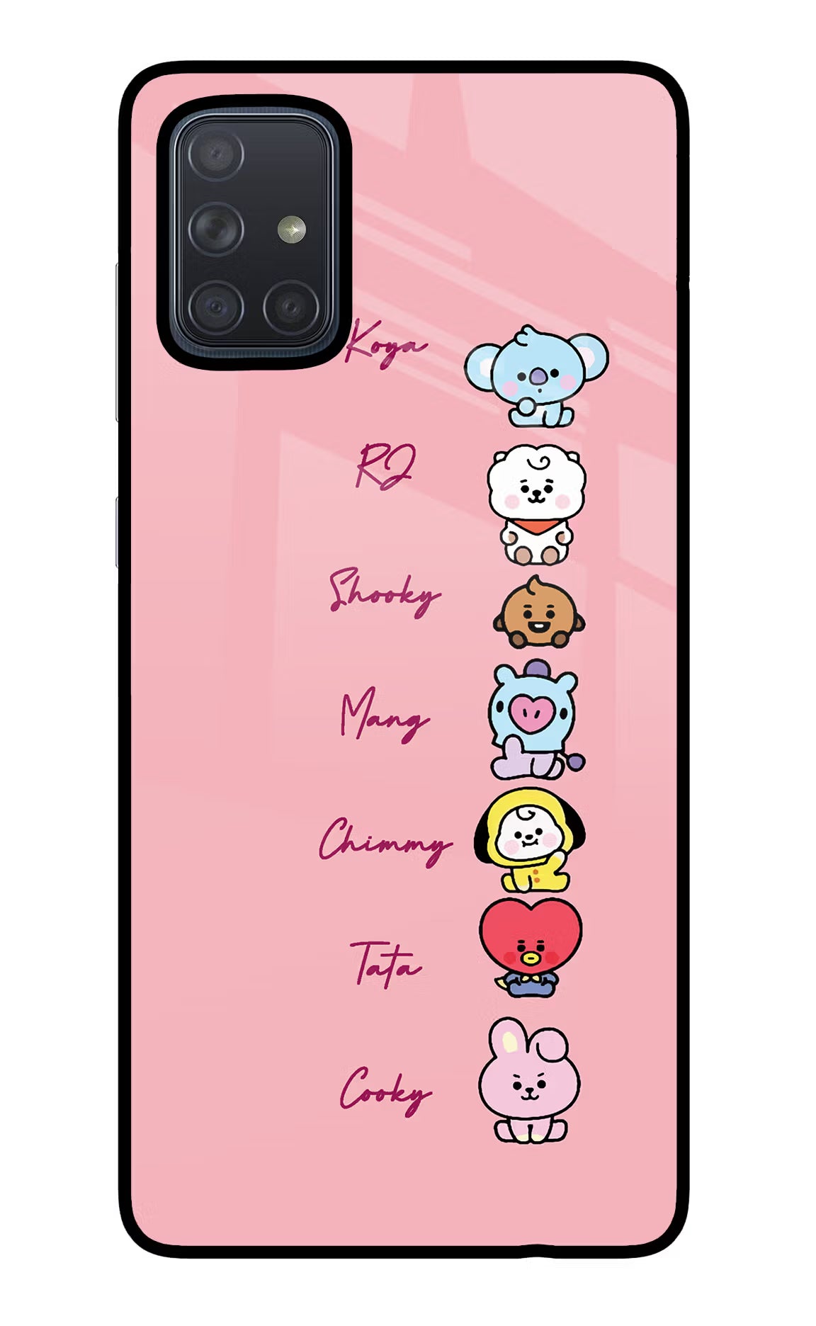 BTS names Samsung A71 Glass Case Back Cover by Casekaro