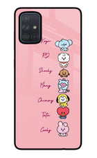BTS names Samsung A71 Glass Case