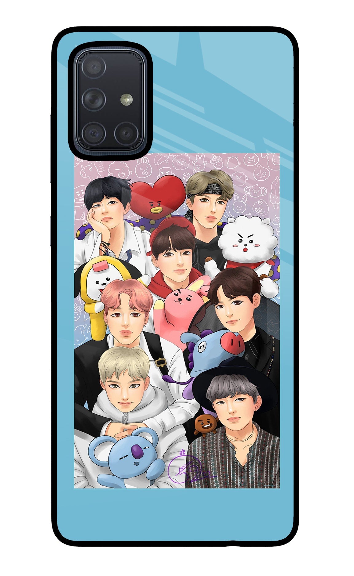 BTS with animals Samsung A71 Back Cover