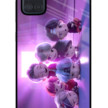 BTS Chibi Samsung A71 Glass Case