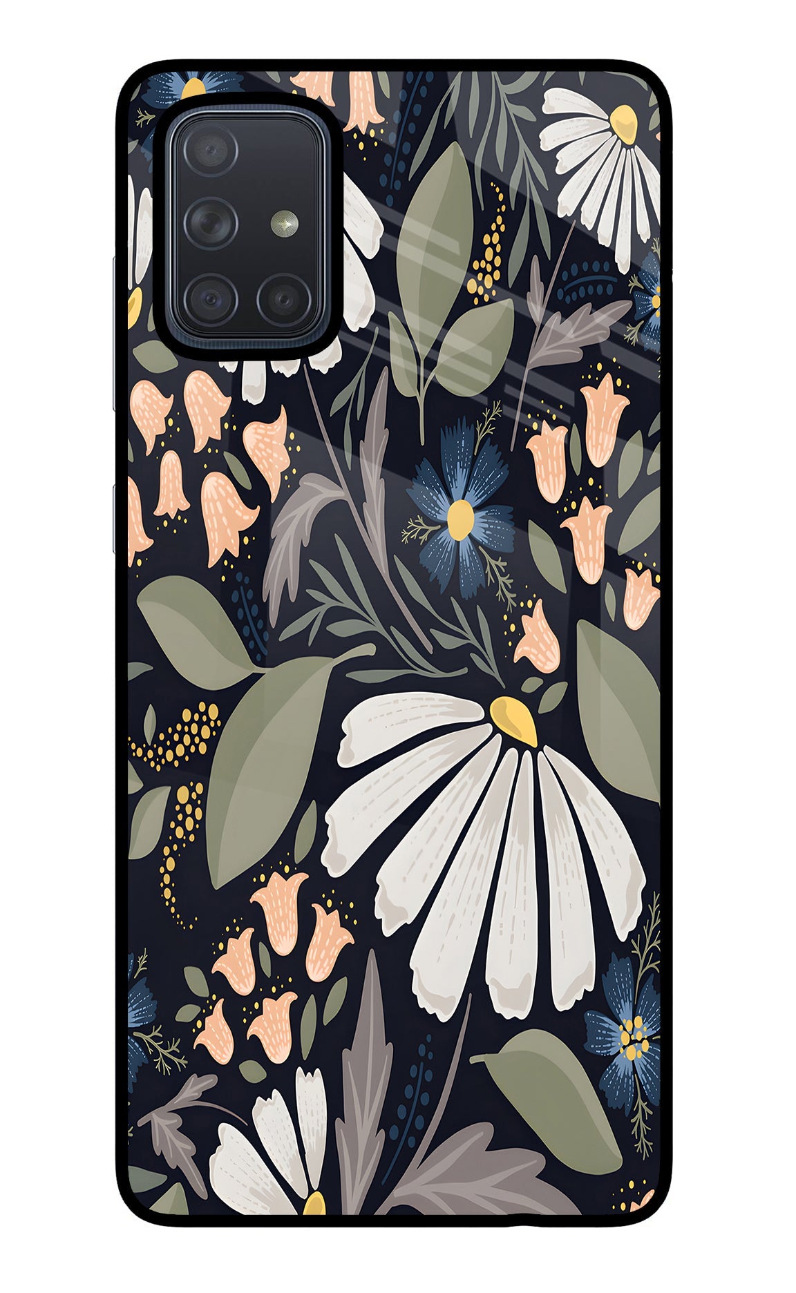 Flowers Art Samsung A71 Back Cover